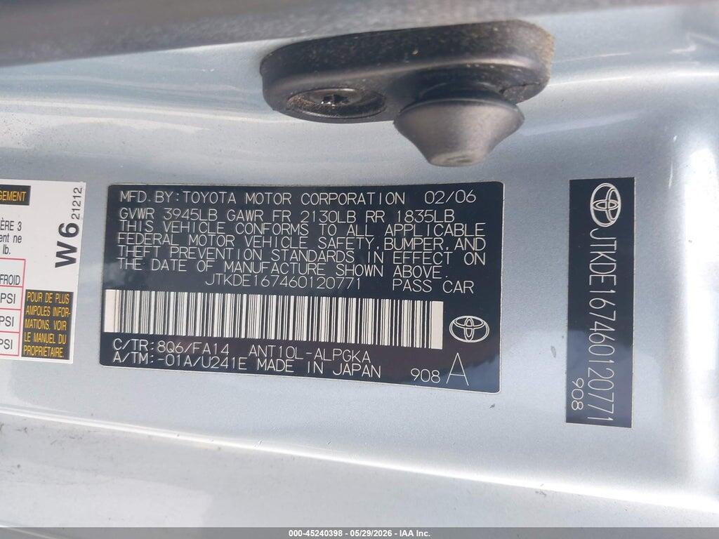 JTKDE167460120771 2006 SCION TC photo no. 9