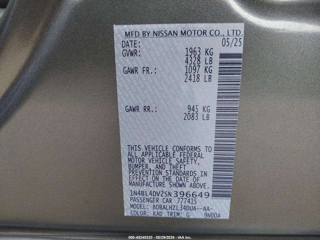 1N4BL4DV2SN396649 2025 NISSAN ALTIMA photo no. 9