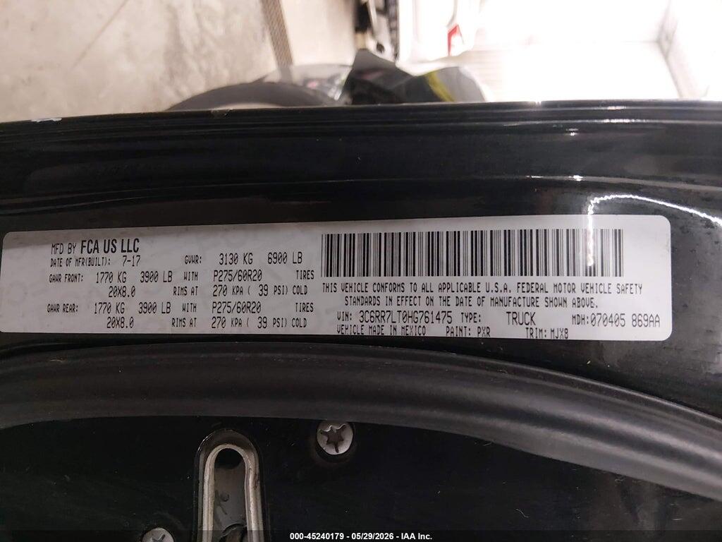 3C6RR7LT0HG761475 2017 RAM 1500 photo no. 9