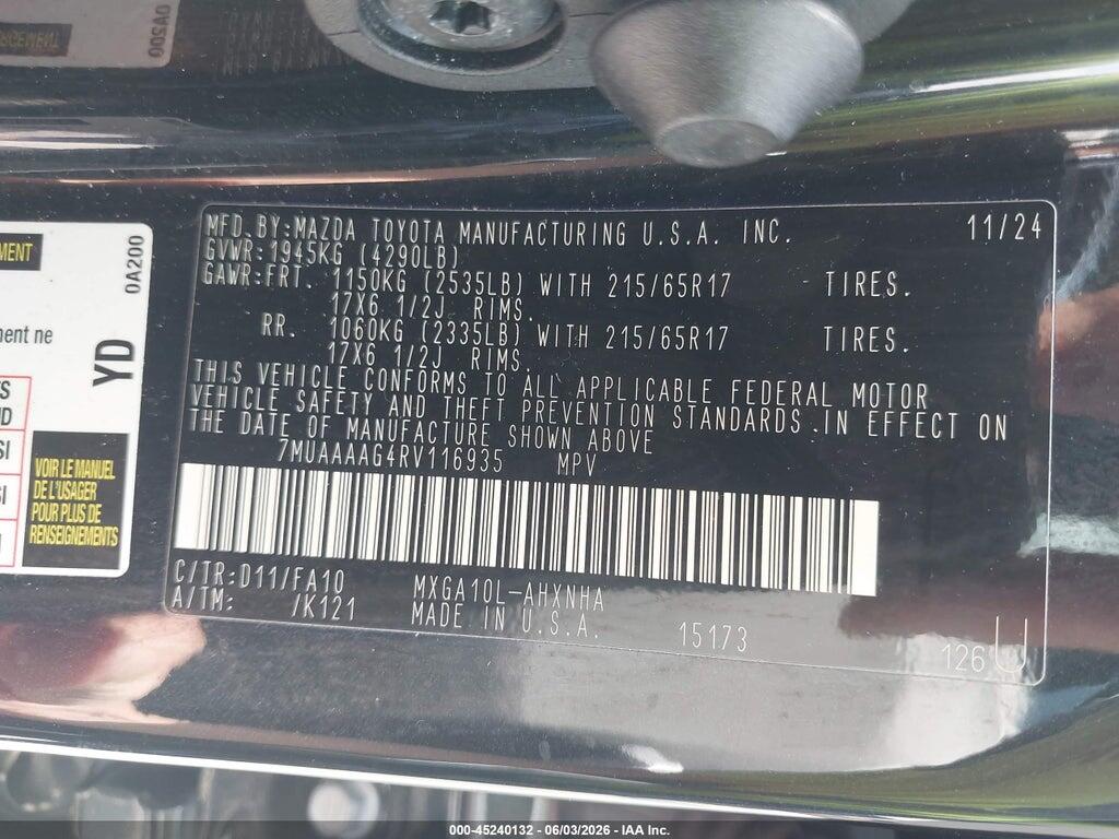 7MUAAAAG4RV116935 2024 TOYOTA COROLLA CROSS photo no. 9