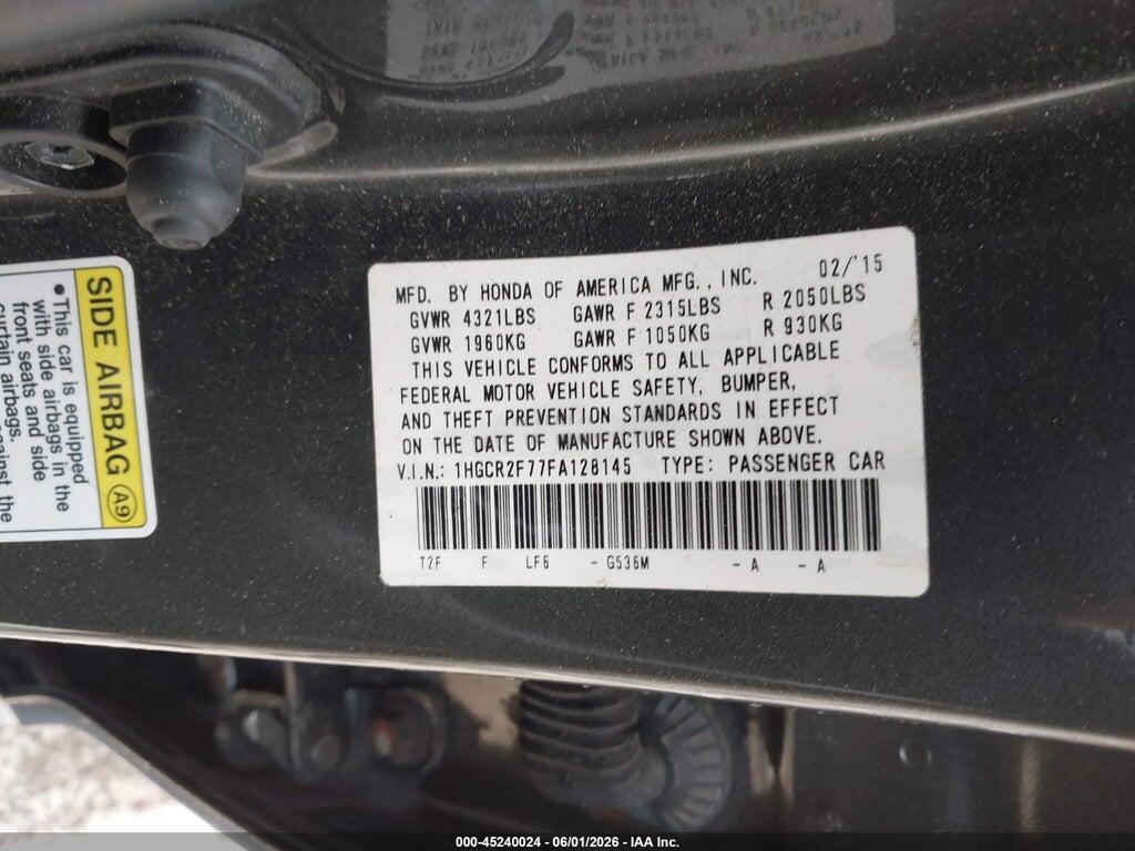 1HGCR2F77FA128145 2015 HONDA ACCORD photo no. 9