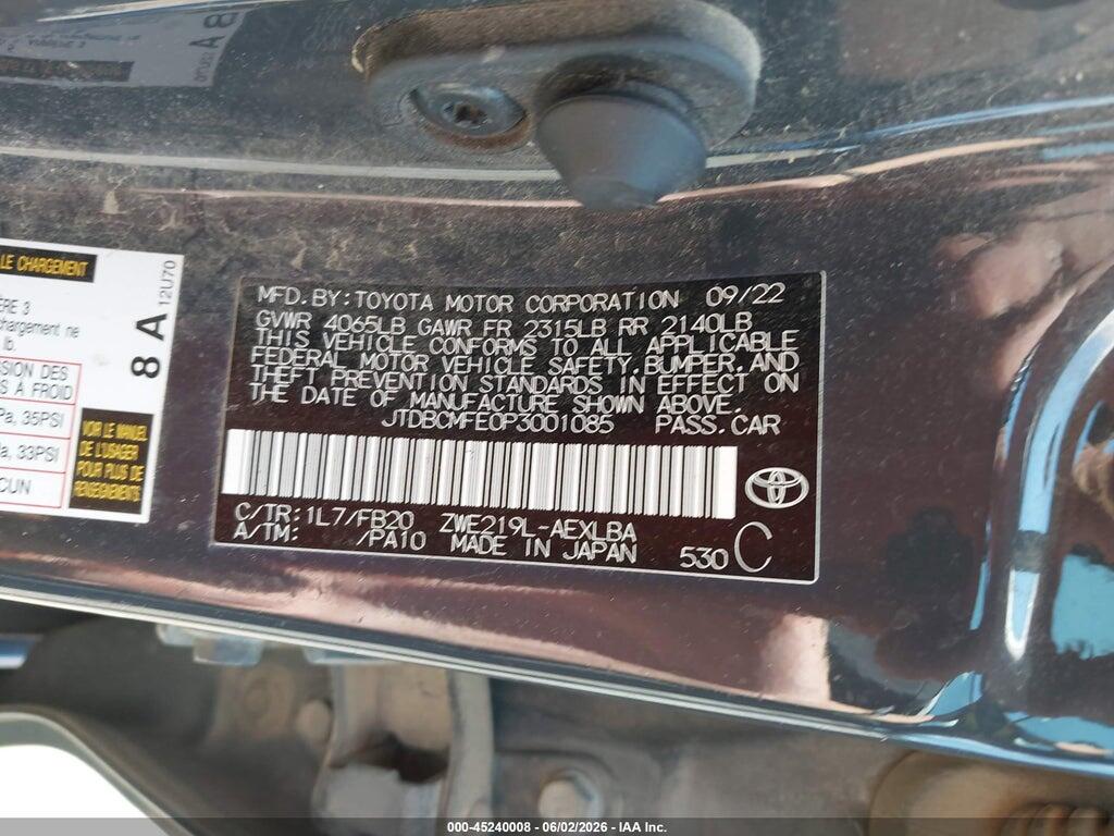 JTDBCMFE0P3001085 2023 TOYOTA COROLLA photo no. 9