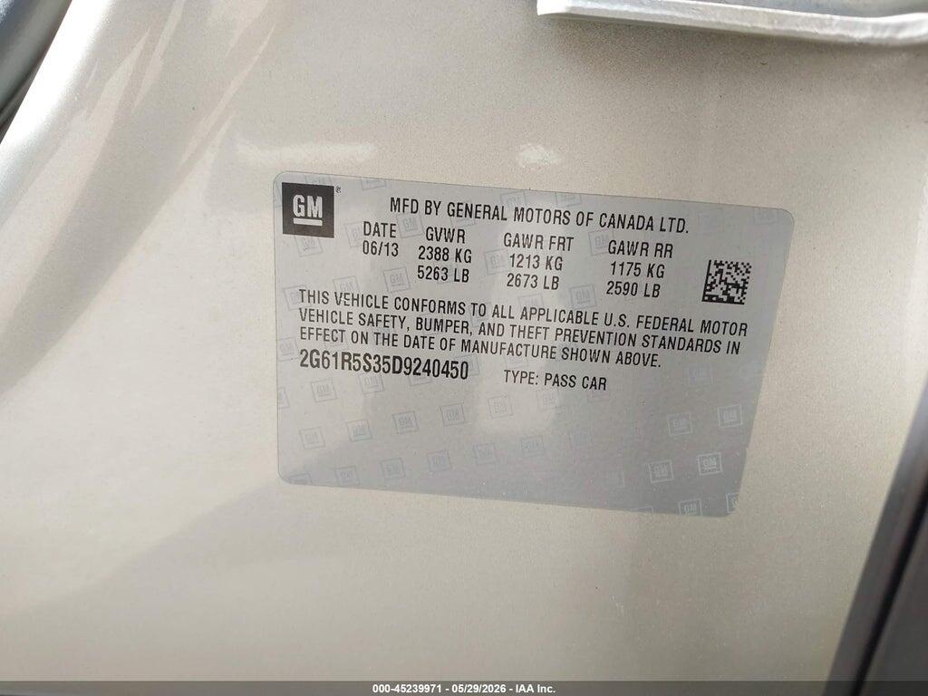 2G61R5S35D9240450 2013 CADILLAC XTS photo no. 9