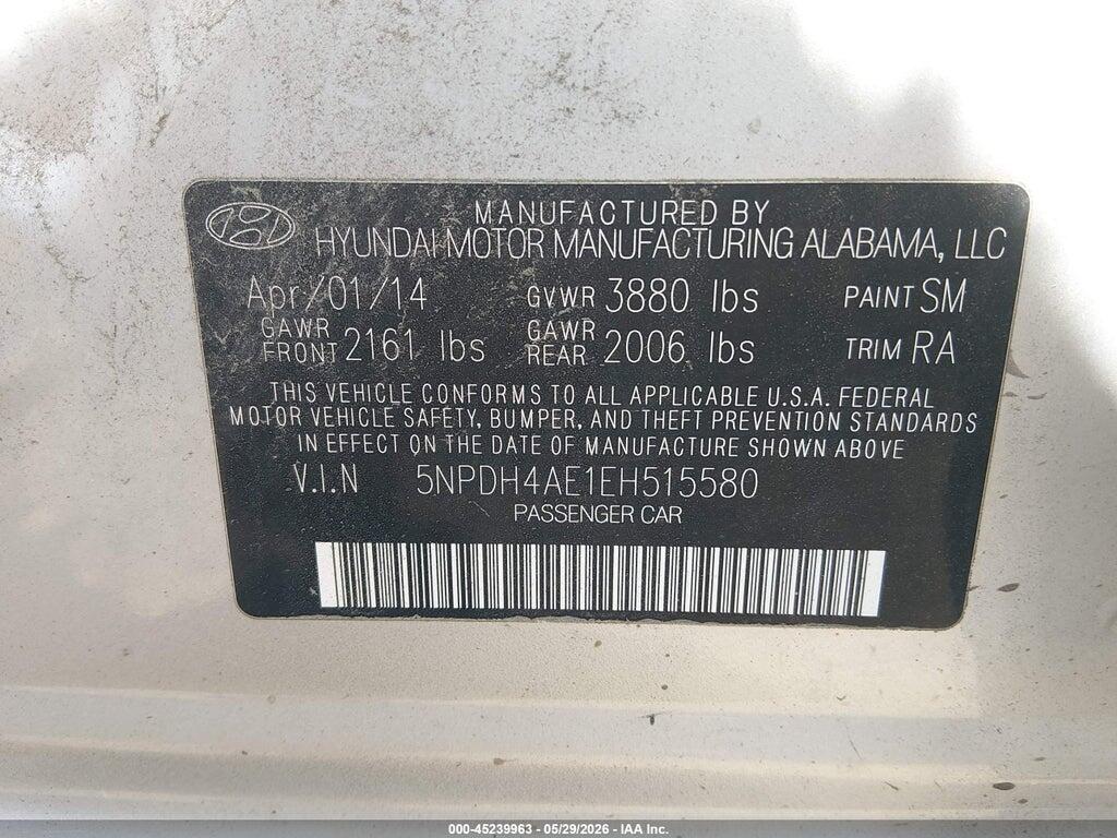 5NPDH4AE1EH515580 2014 HYUNDAI ELANTRA photo no. 9