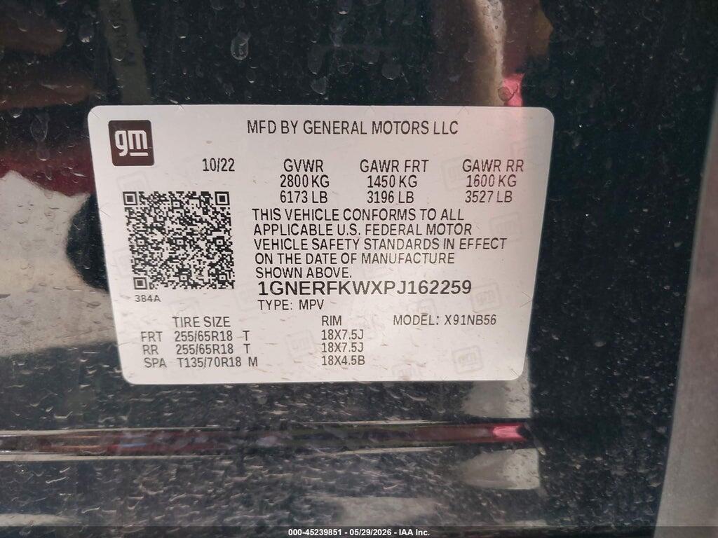 1GNERFKWXPJ162259 2023 CHEVROLET TRAVERSE photo no. 9