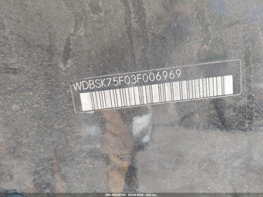 WDBSK75F03F006969 2003 MERCEDES-BENZ SL 500 photo no. 9