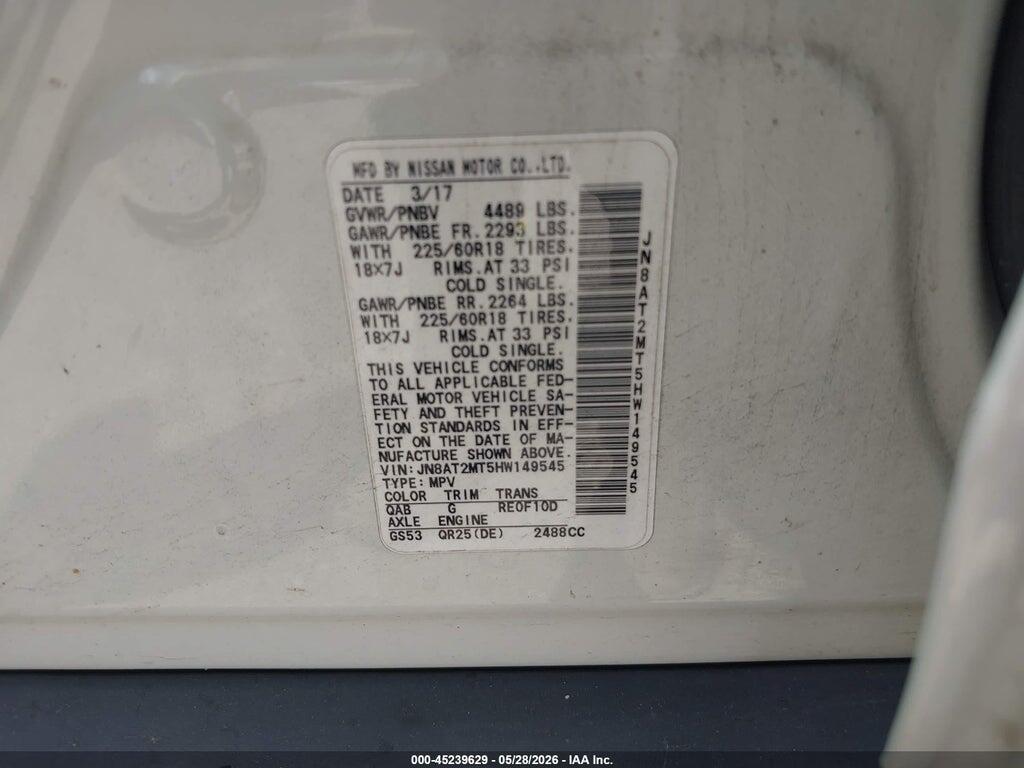 JN8AT2MT5HW149545 2017 NISSAN ROGUE photo no. 9