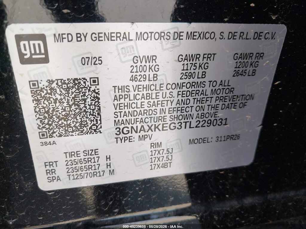 3GNAXKEG3TL229031 2026 CHEVROLET EQUINOX photo no. 9