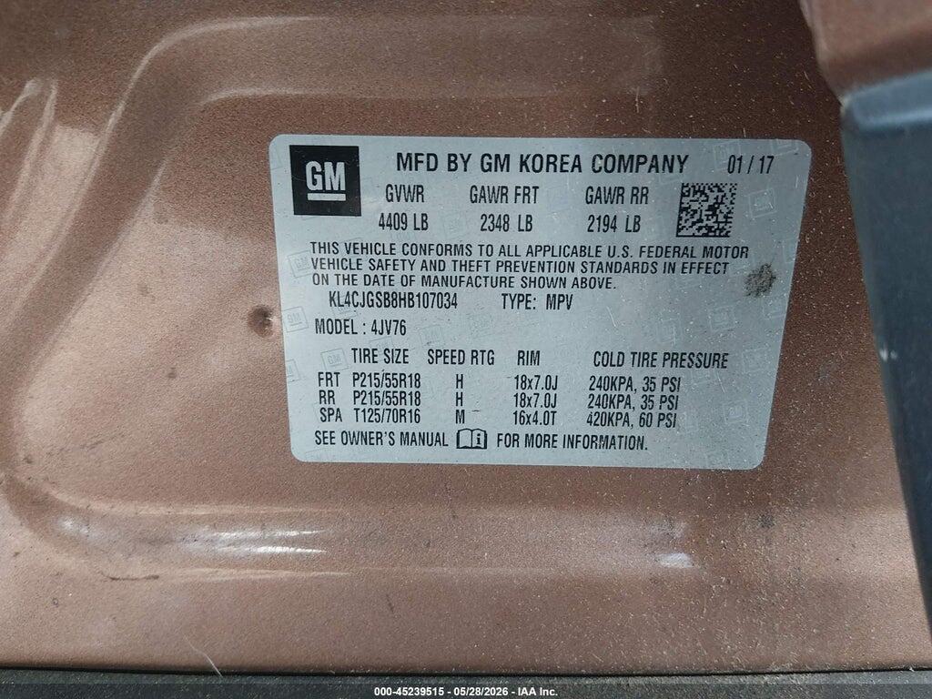 KL4CJGSB8HB107034 2017 BUICK ENCORE photo no. 9