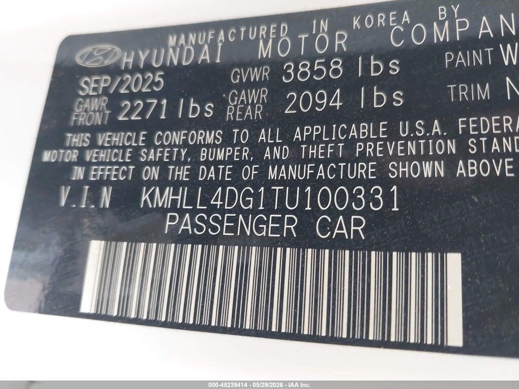 KMHLL4DG1TU100331 2026 HYUNDAI ELANTRA photo no. 9