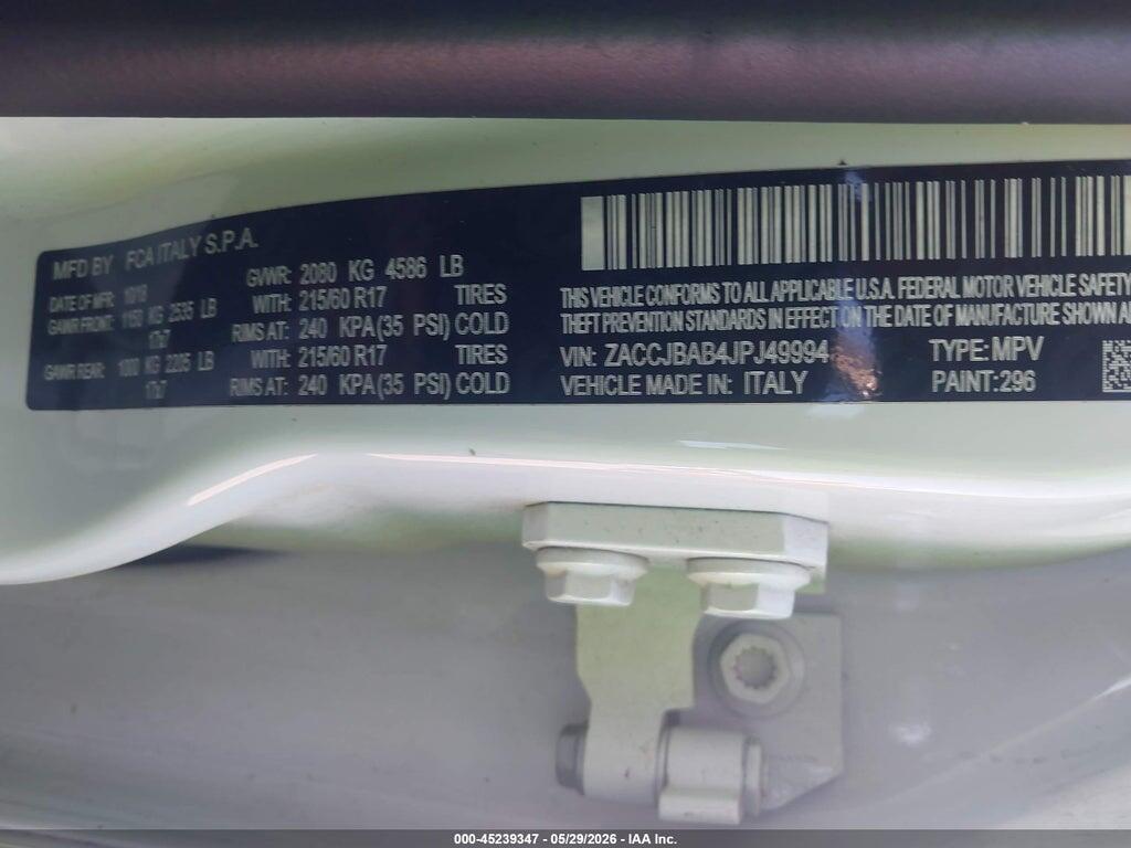 ZACCJBAB4JPJ49994 2018 JEEP RENEGADE photo no. 9
