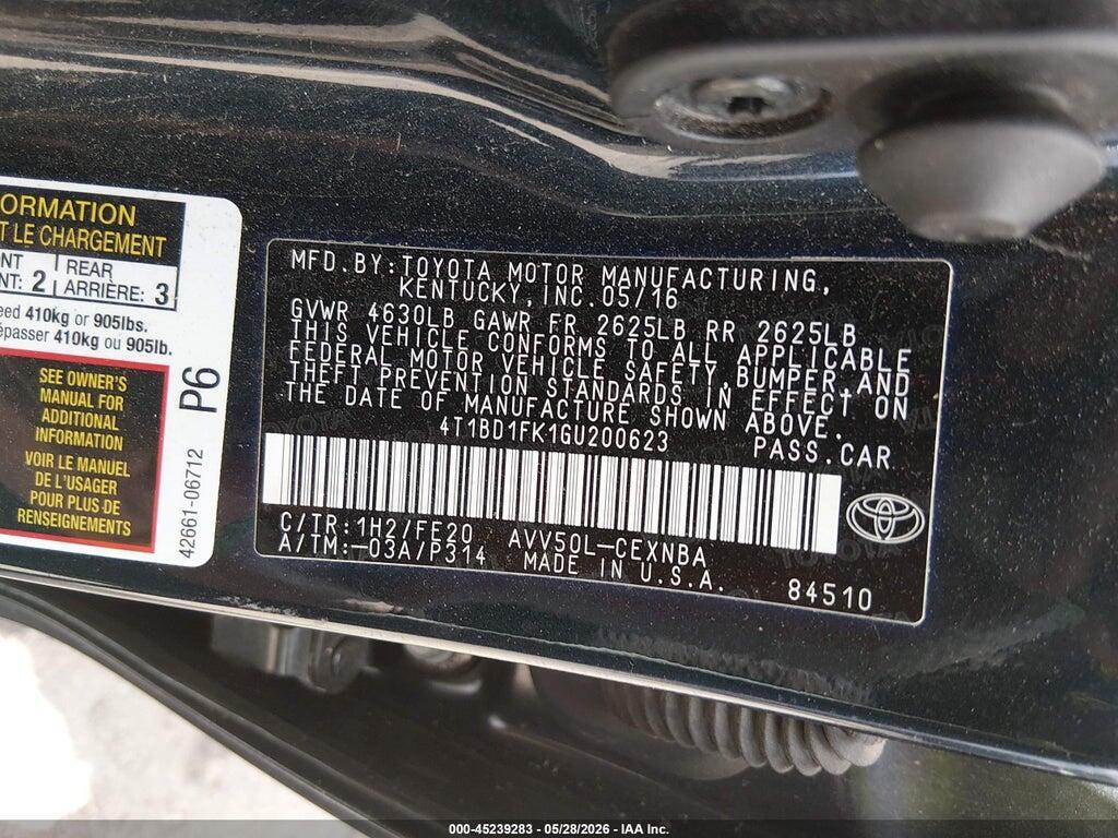 4T1BD1FK1GU200623 2016 TOYOTA CAMRY HYBRID photo no. 9