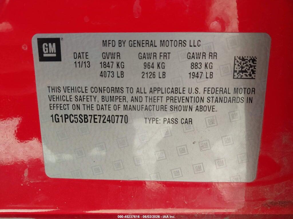 1G1PC5SB7E7240770 2014 CHEVROLET CRUZE photo no. 9