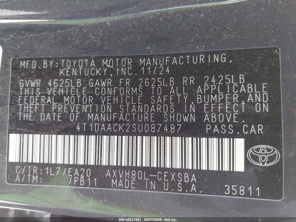 4T1DAACK2SU087487 2025 TOYOTA CAMRY photo no. 9