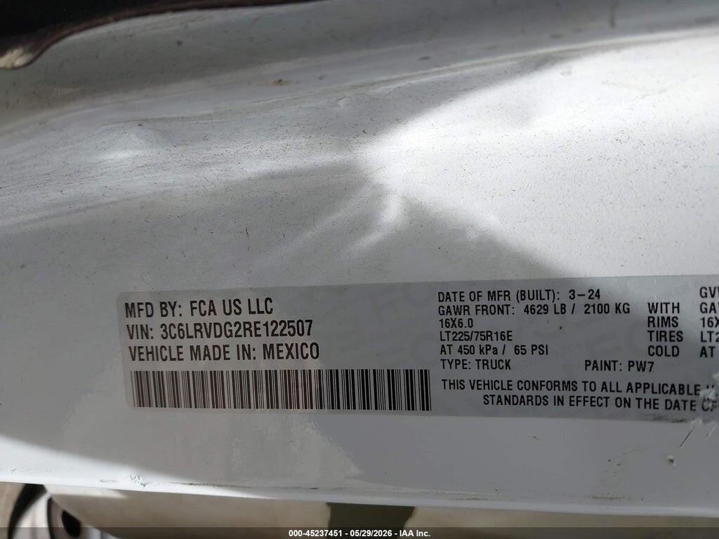 3C6LRVDG2RE122507 2024 RAM PROMASTER 2500 photo no. 9