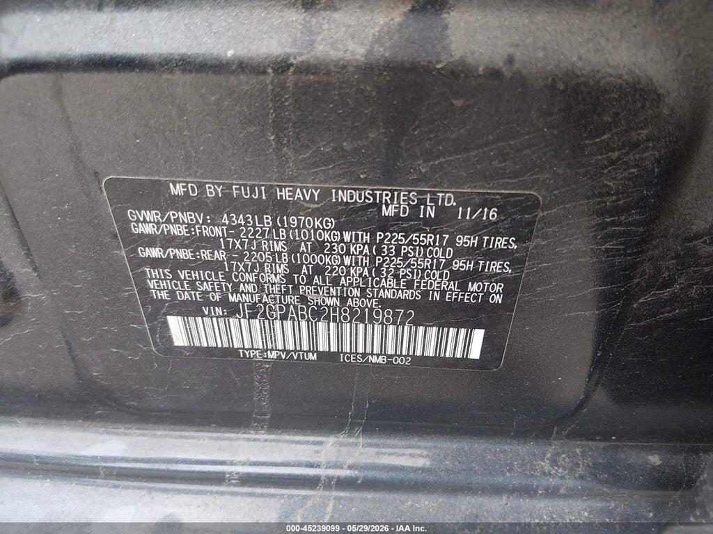 JF2GPABC2H8219872 2017 SUBARU CROSSTREK photo no. 9