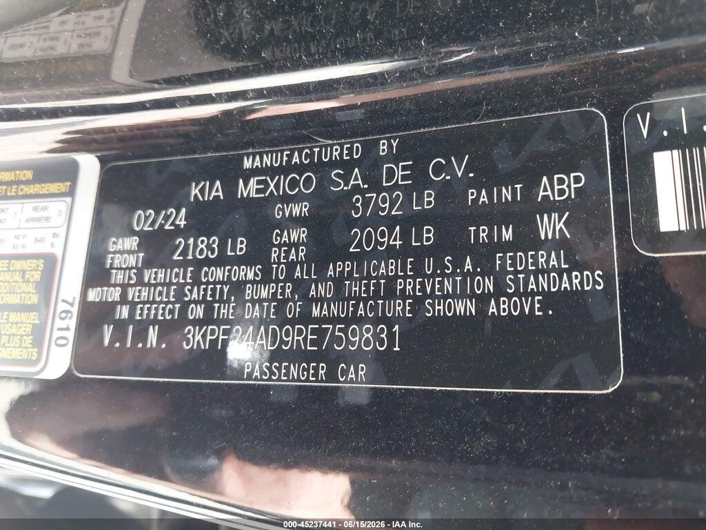 3KPF24AD9RE759831 2024 KIA FORTE photo no. 9