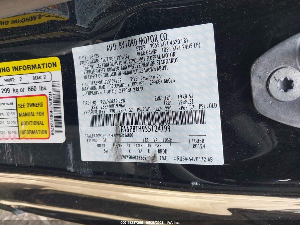 1FA6P8TH9S5124799 2025 FORD MUSTANG photo no. 9