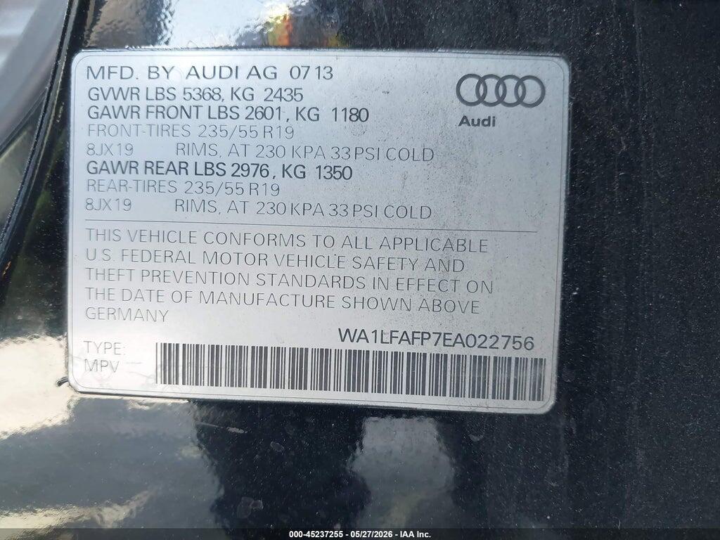 WA1LFAFP7EA022756 2014 AUDI Q5 photo no. 9