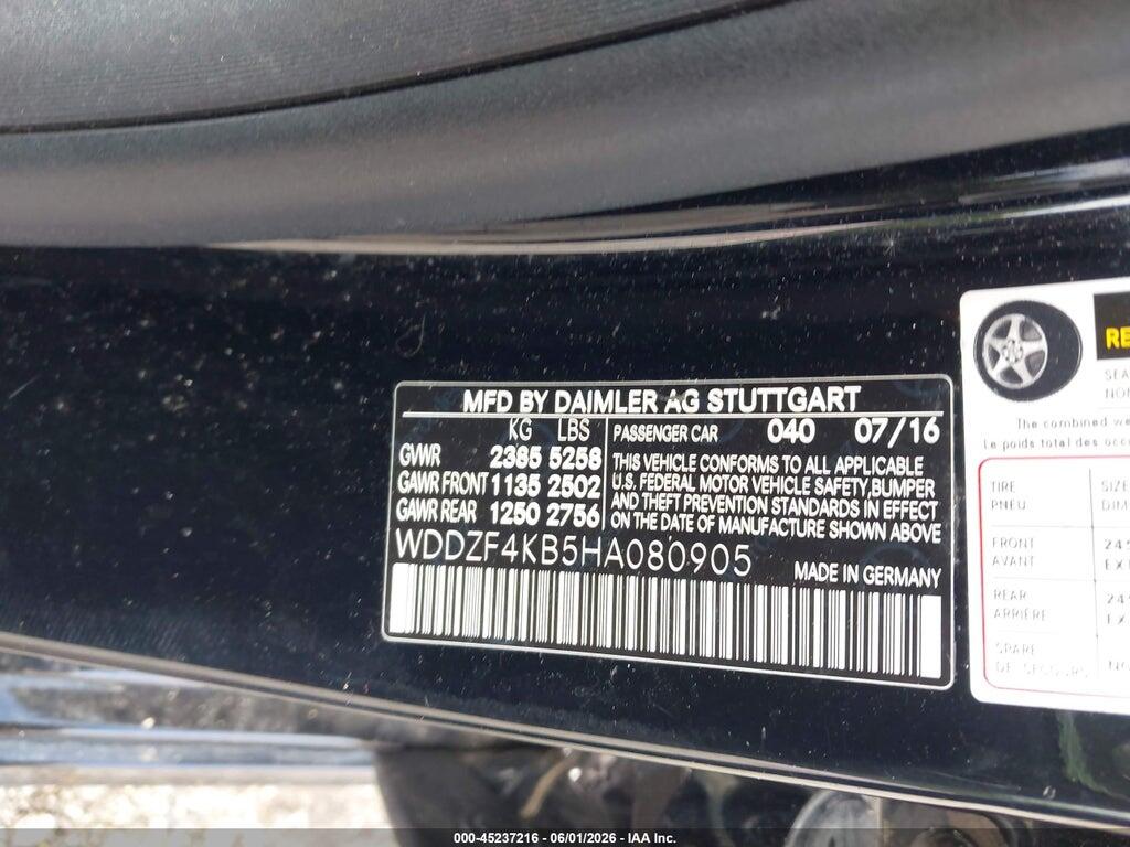 WDDZF4KB5HA080905 2017 MERCEDES-BENZ E 300 photo no. 9