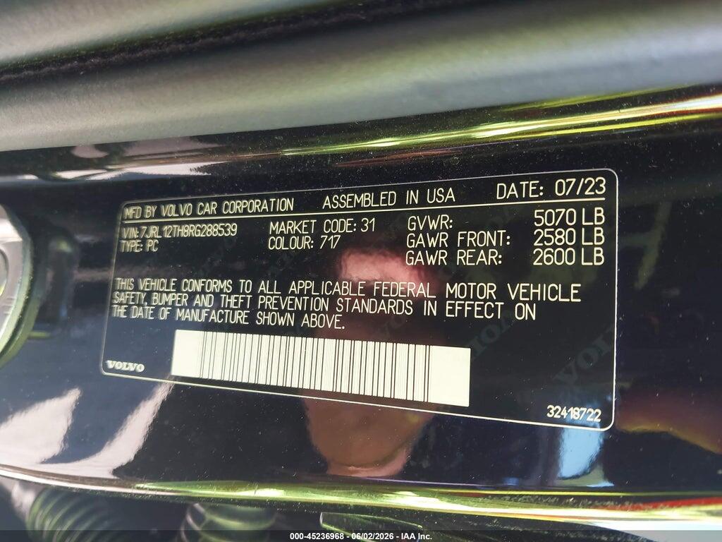 7JRL12TH8RG288539 2024 VOLVO S60 photo no. 8