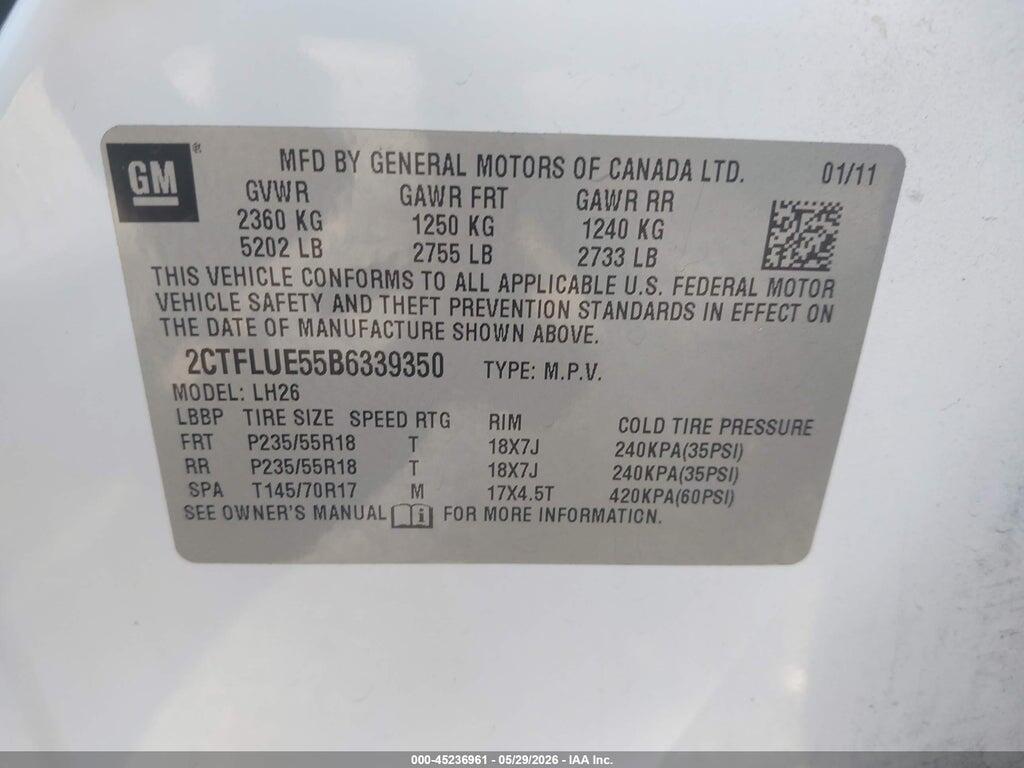 2CTFLUE55B6339350 2011 GMC TERRAIN photo no. 9