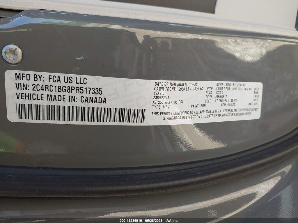 2C4RC1BG8PR517335 2023 CHRYSLER PACIFICA photo no. 9