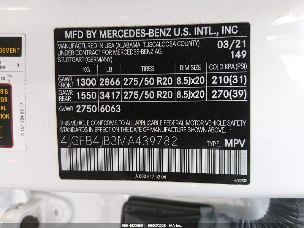 4JGFB4JB3MA439782 2021 MERCEDES-BENZ GLE 350 photo no. 9