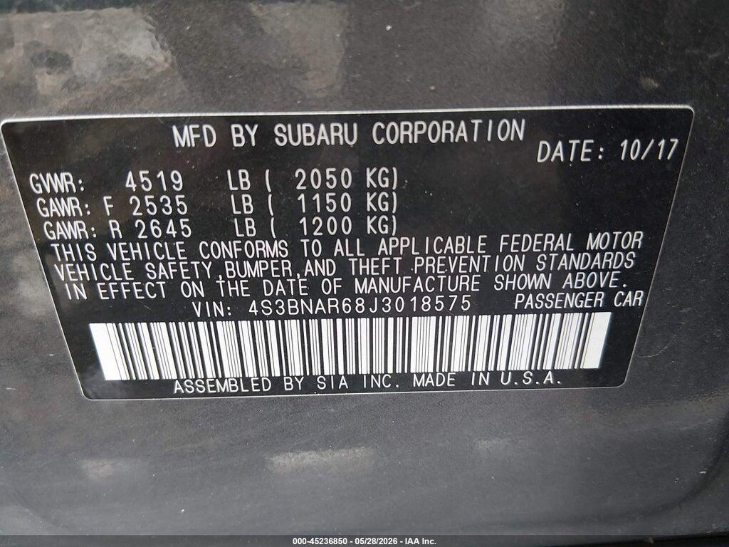 4S3BNAR68J3018575 2018 SUBARU LEGACY photo no. 9