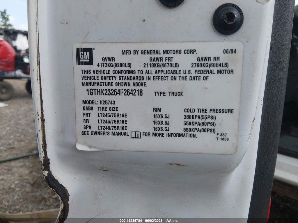 1GTHK23264F264218 2004 GMC SIERRA 2500HD photo no. 9