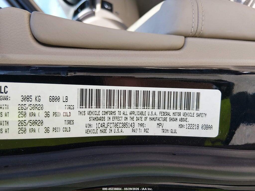1C4RJFCT0EC385143 2014 JEEP GRAND CHEROKEE photo no. 9