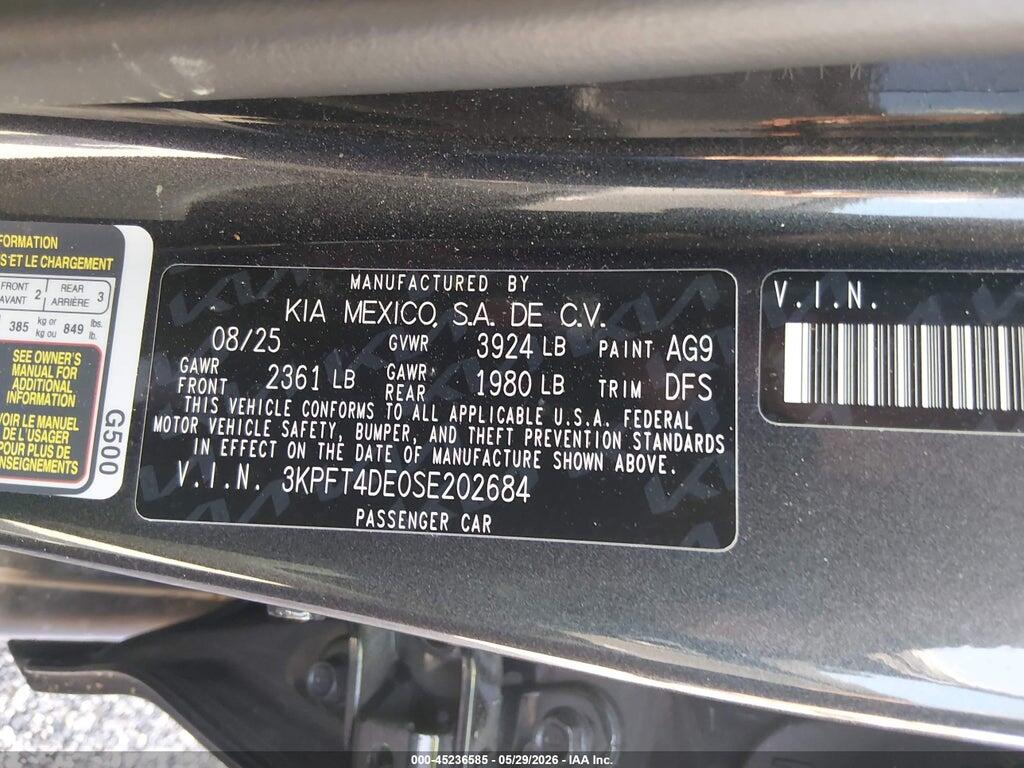 3KPFT4DE0SE202684 2025 KIA K4 photo no. 9