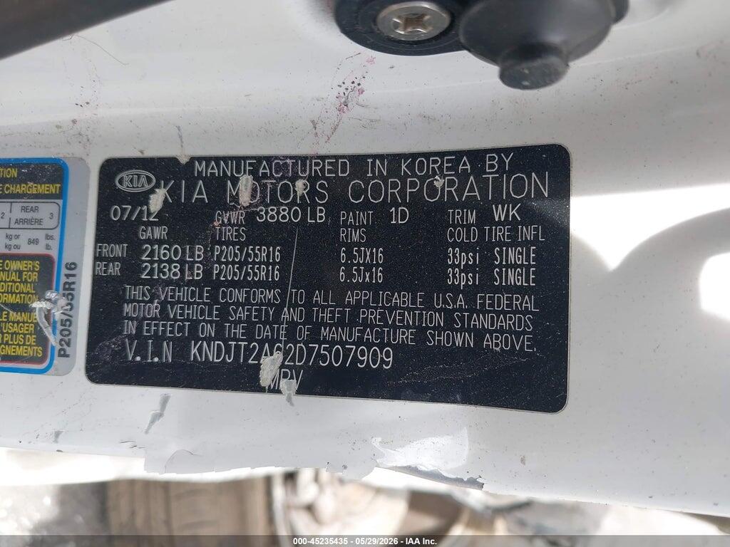 KNDJT2A62D7507909 2013 KIA SOUL photo no. 9
