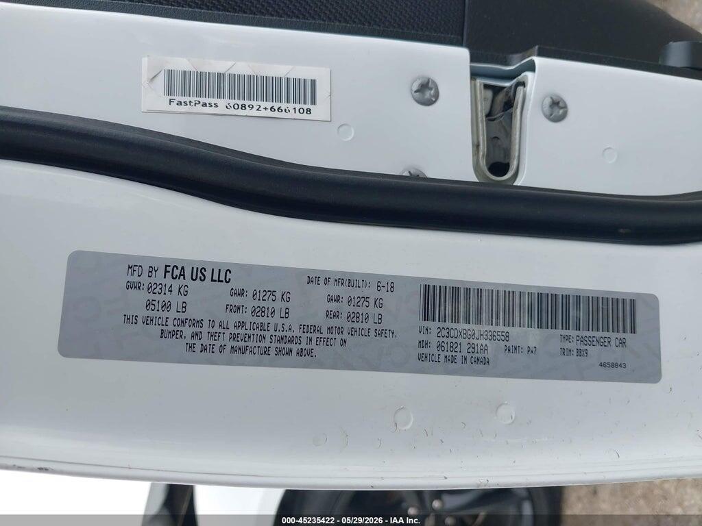 2C3CDXBG0JH336558 2018 DODGE CHARGER photo no. 9