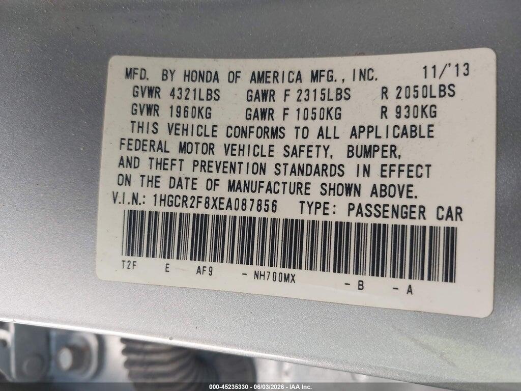 1HGCR2F8XEA087856 2014 HONDA ACCORD photo no. 9