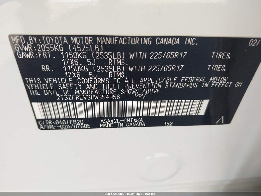 2T3ZFREV3HW354956 2017 TOYOTA RAV4 photo no. 9