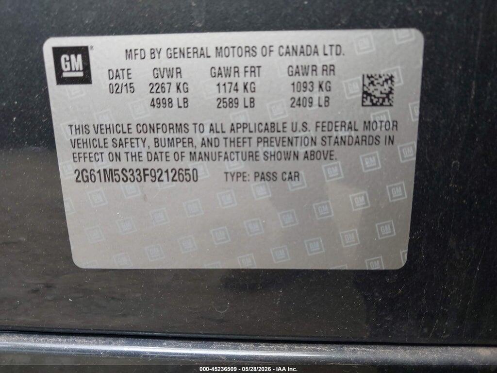 2G61M5S33F9212650 2015 CADILLAC XTS photo no. 9