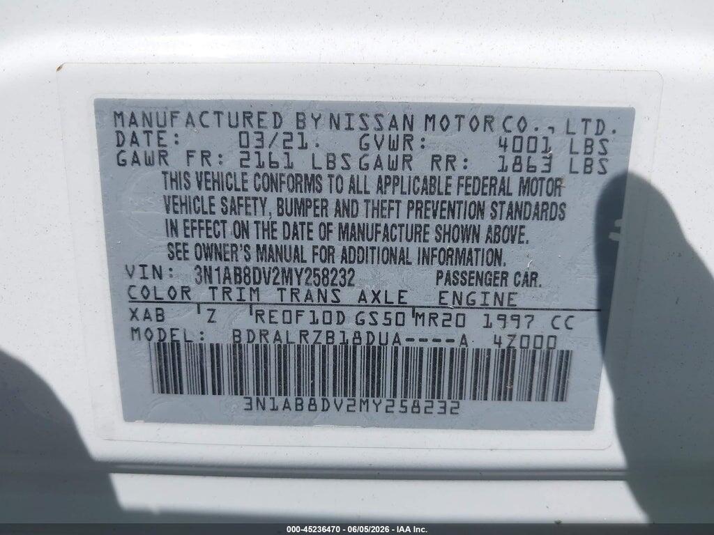 3N1AB8DV2MY258232 2021 NISSAN SENTRA photo no. 9