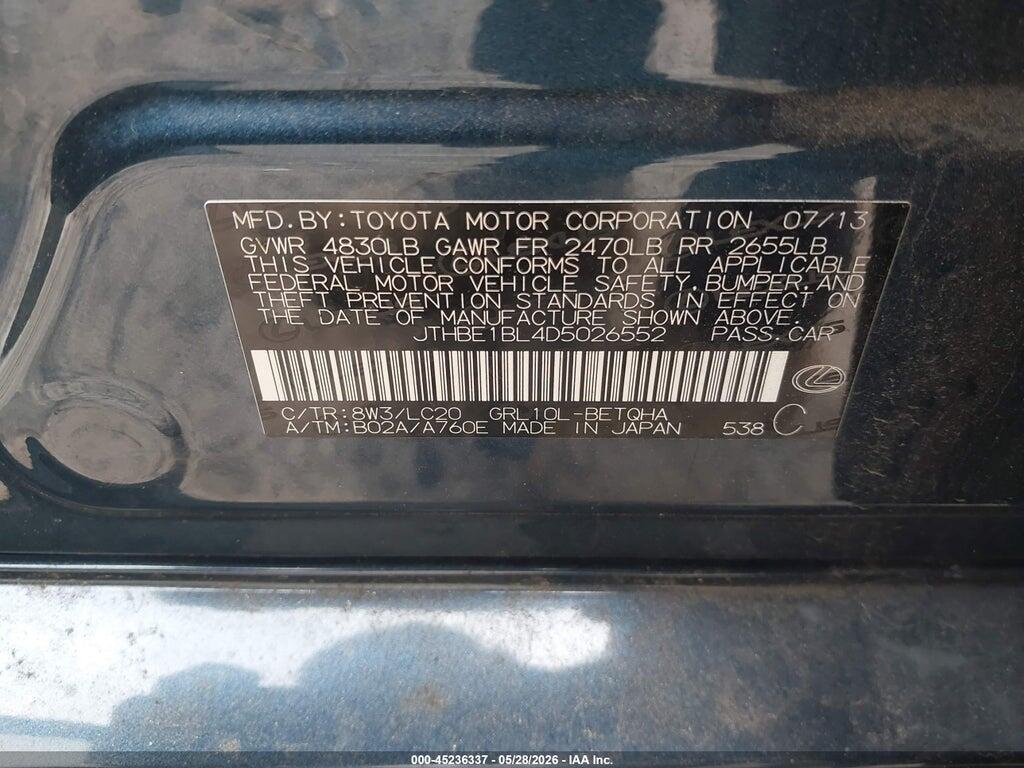 JTHBE1BL4D5026552 2013 LEXUS GS photo no. 9