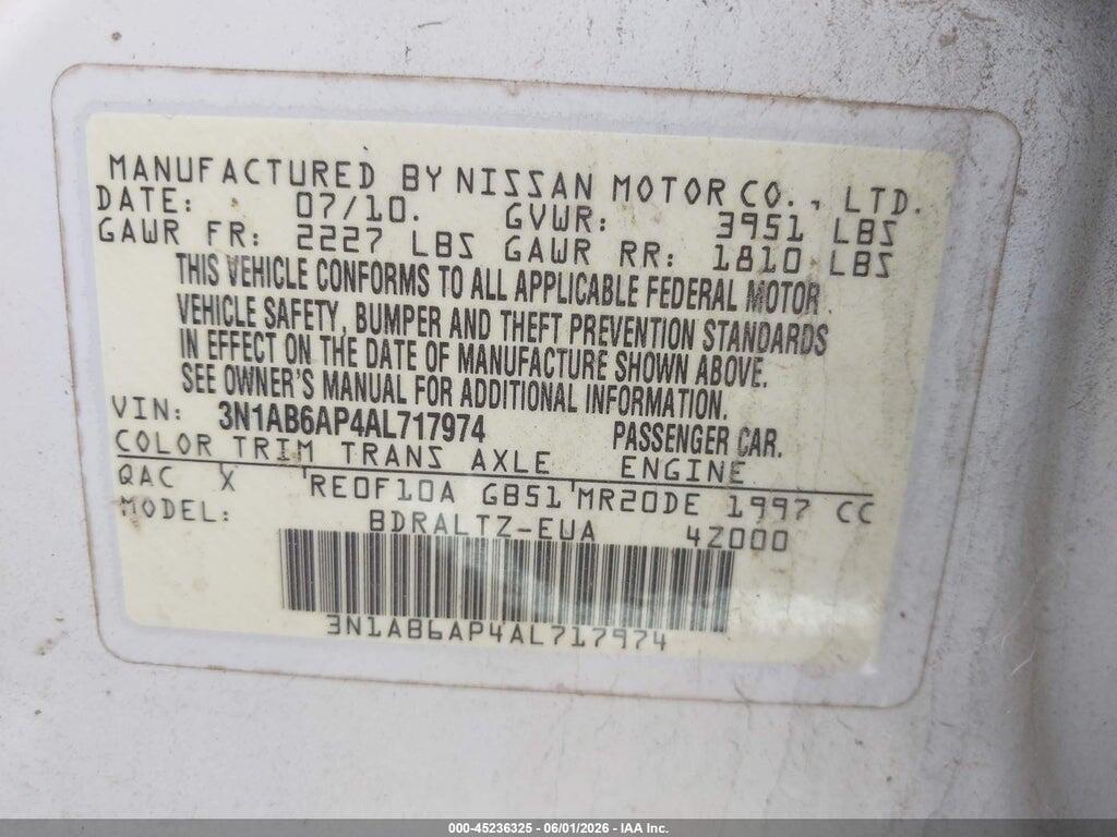 3N1AB6AP4AL717974 2010 NISSAN SENTRA photo no. 9