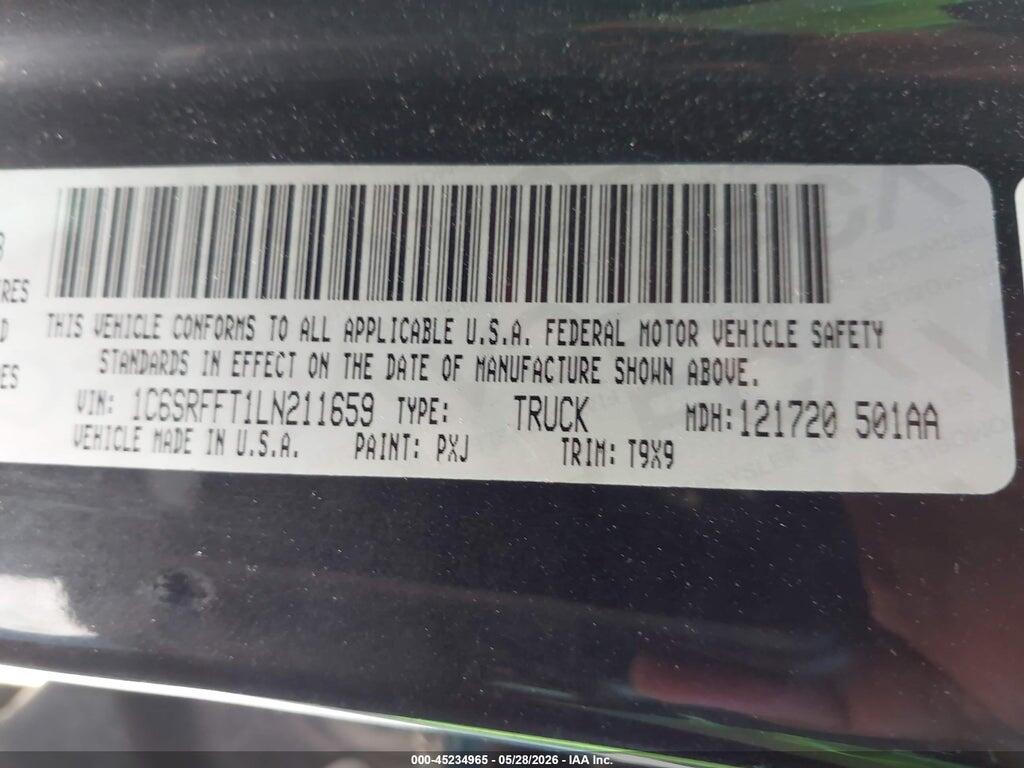 1C6SRFFT1LN211659 2020 RAM 1500 photo no. 9