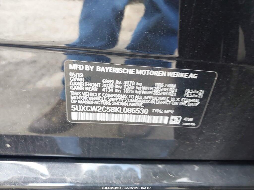 5UXCW2C58KL086530 2019 BMW X7 photo no. 9