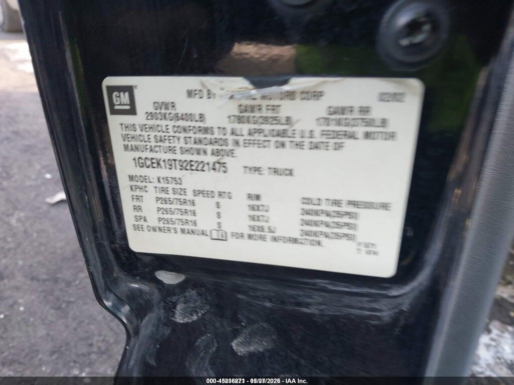 1GCEK19T92E221475 2002 CHEVROLET SILVERADO 1500 photo no. 9