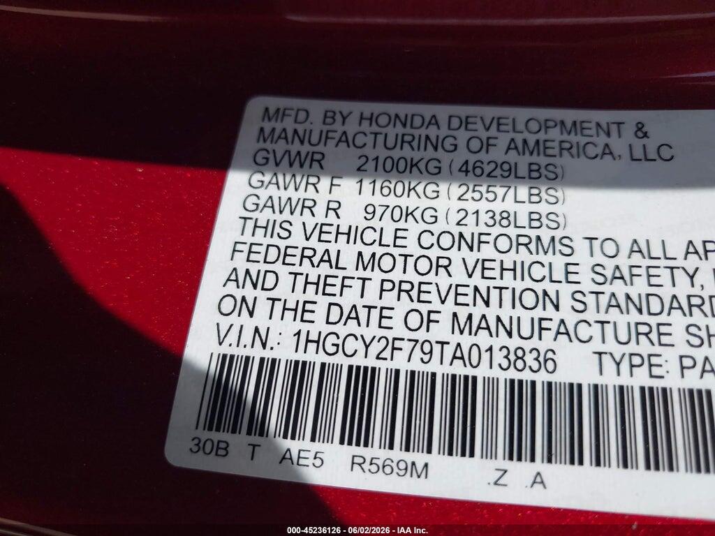 1HGCY2F79TA013836 2026 HONDA ACCORD HYBRID photo no. 9