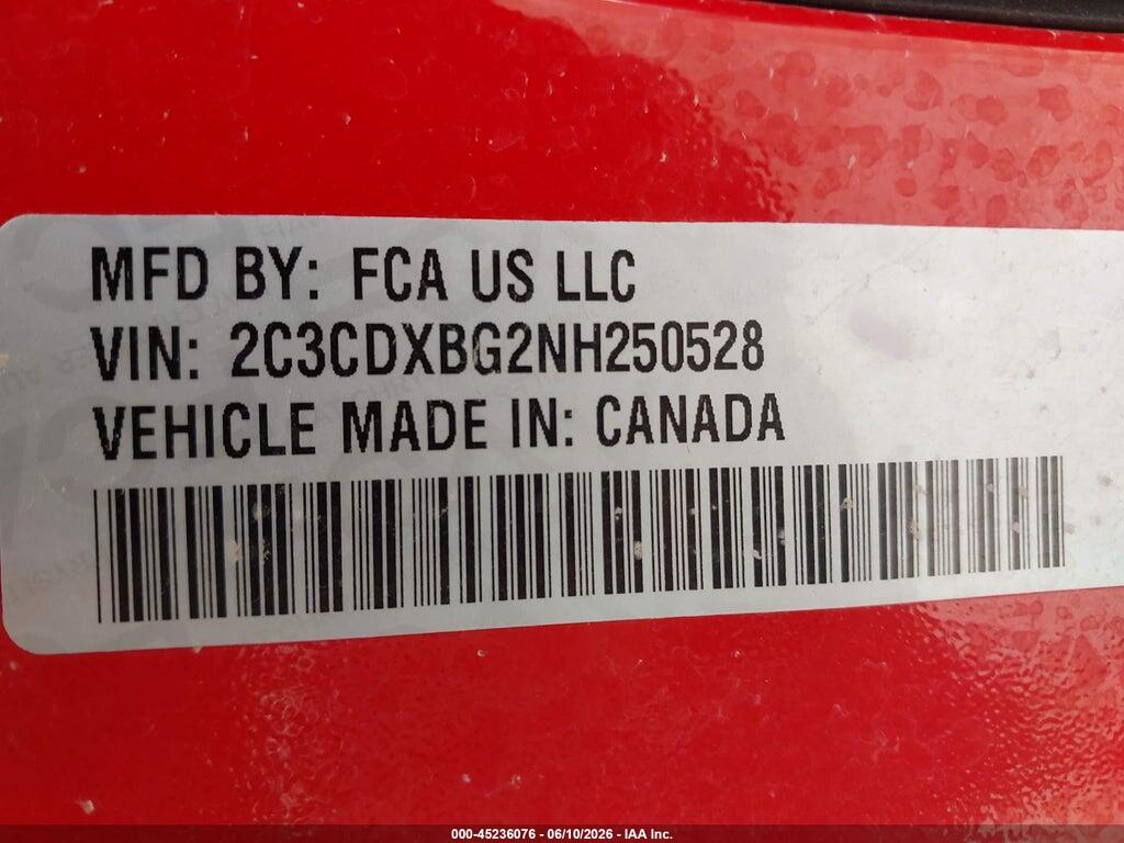 2C3CDXBG2NH250528 2022 DODGE CHARGER photo no. 9