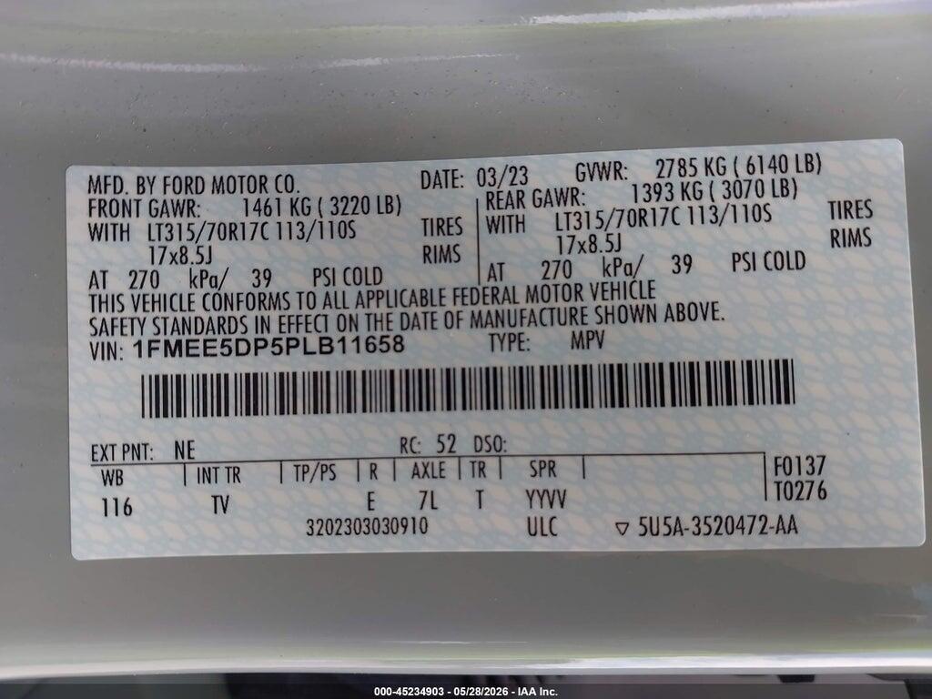 1FMEE5DP5PLB11658 2023 FORD BRONCO photo no. 9