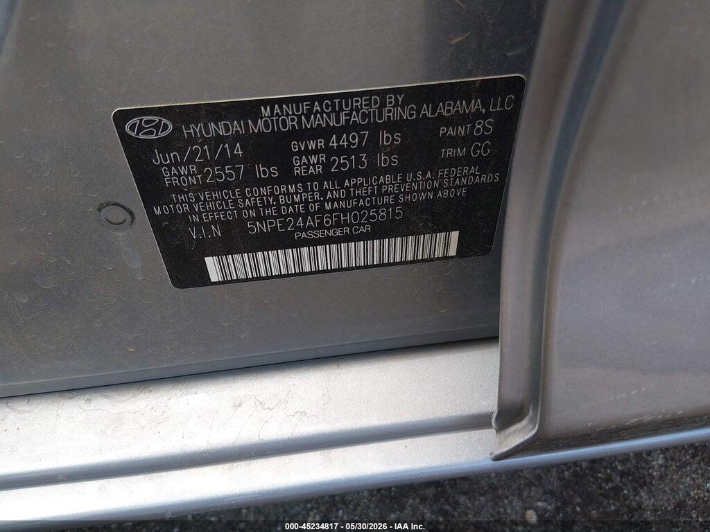 5NPE24AF6FH025815 2015 HYUNDAI SONATA photo no. 9