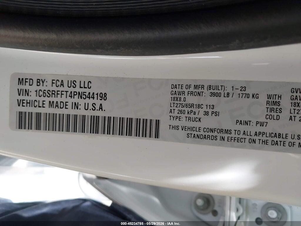 1C6SRFFT4PN544198 2023 RAM 1500 photo no. 9