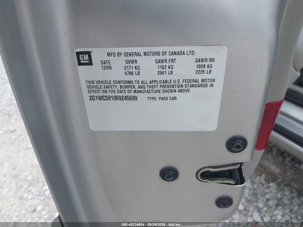 2G1WC581069245609 2006 CHEVROLET IMPALA photo no. 9