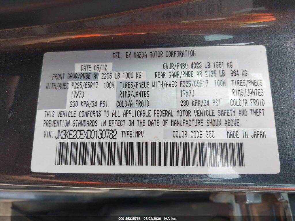 JM3KE2CEXD0130782 2013 MAZDA CX-5 photo no. 9